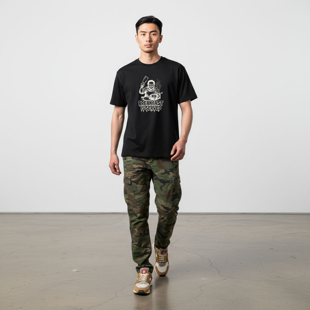 BREAKFAST SERVED T-SHIRT BLACK