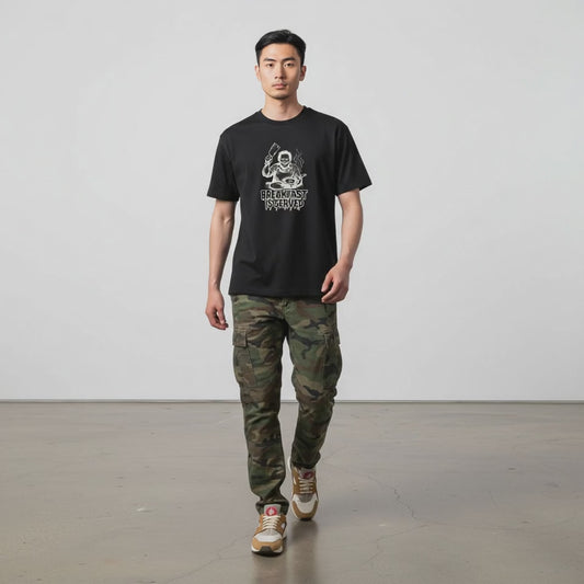 BREAKFAST SERVED T-SHIRT BLACK