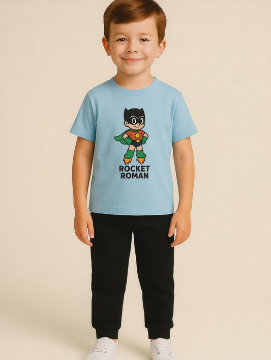 ROCKET ROMAN T SHIRT SKY BLUE