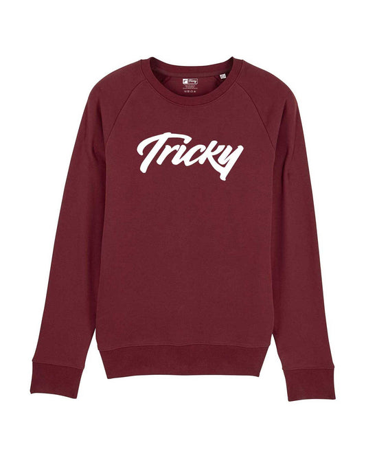 MENS LARGE LOGO SWEATSHIRT BURGUNDY WHITE