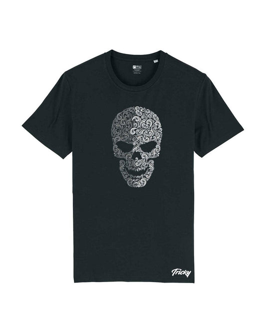 MENS PAISLEY SKULL T SHIRT BLACK