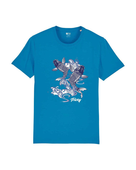 MENS KOI T SHIRT AZURE BLUE