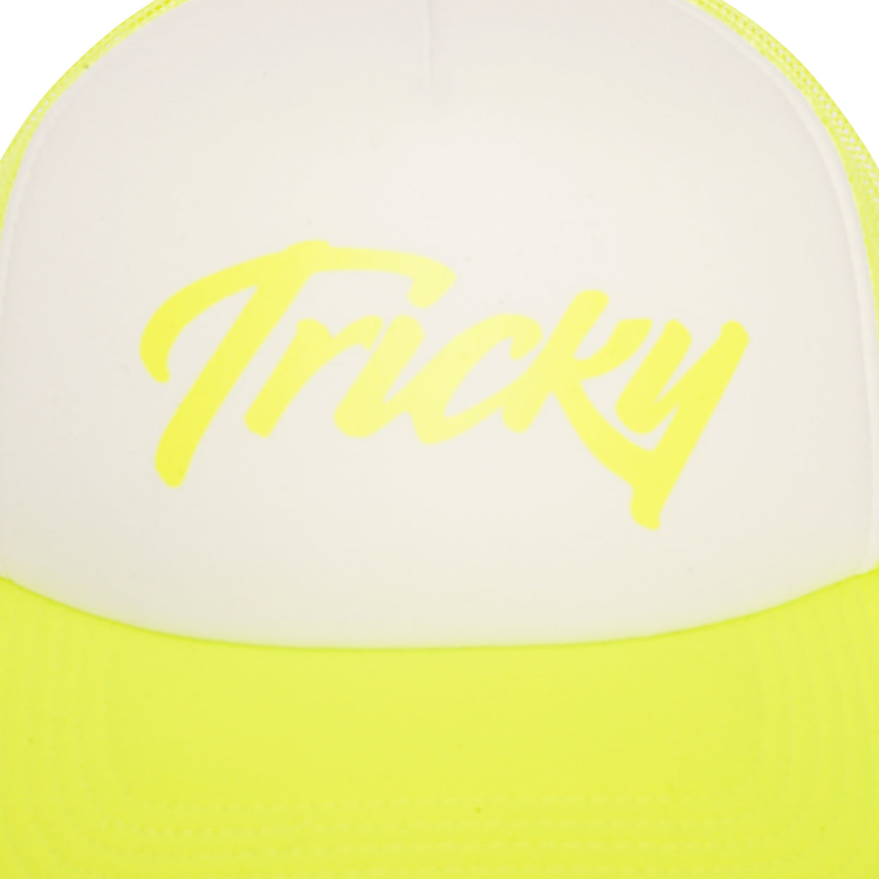 TRICKY LARGE LOGO 5 PANEL FOAM TRUCKER CAP FLURO YELLOW