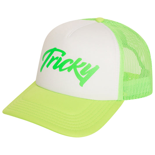 TRICKY LARGE LOGO 5 PANEL FOAM TRUCKER CAP FLURO GREEN