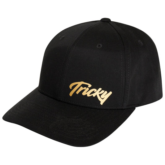 TRICKY SMALL LOGO COTTON 6 PANEL CAP BLACK GOLD