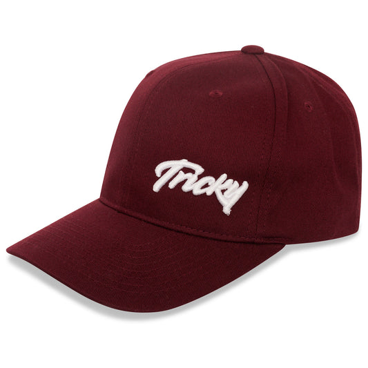 TRICKY SMALL LOGO COTTON 6 PANEL CAP BURGUNDY