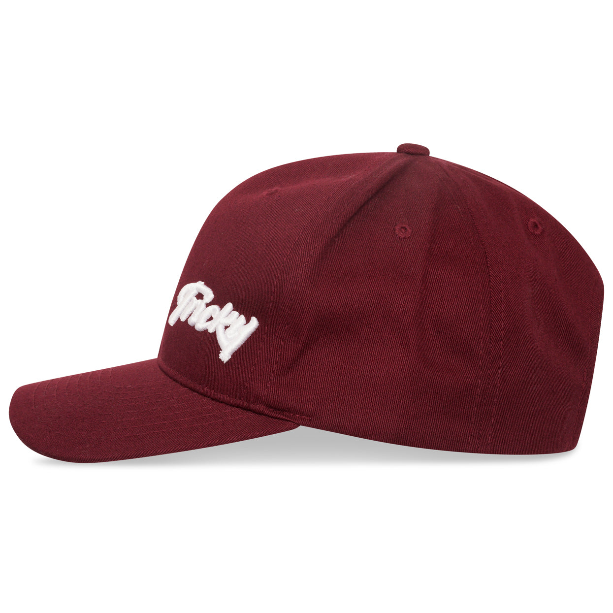 TRICKY SMALL LOGO COTTON 6 PANEL CAP BURGUNDY