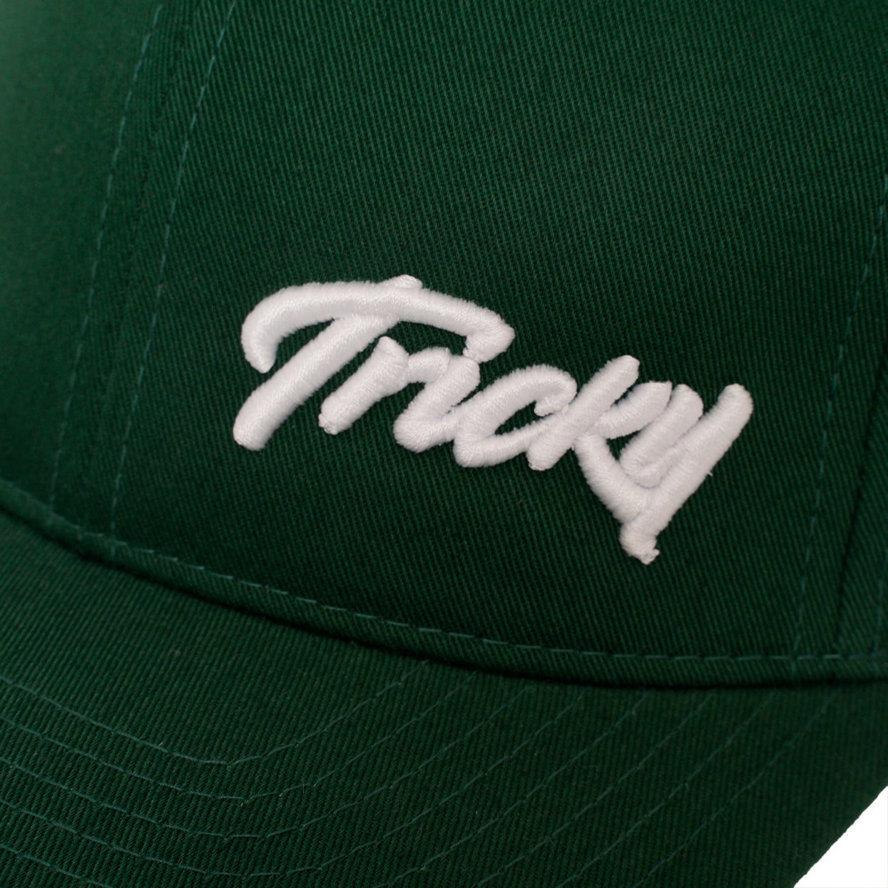 TRICKY SMALL LOGO COTTON 6 PANEL CAP GREEN