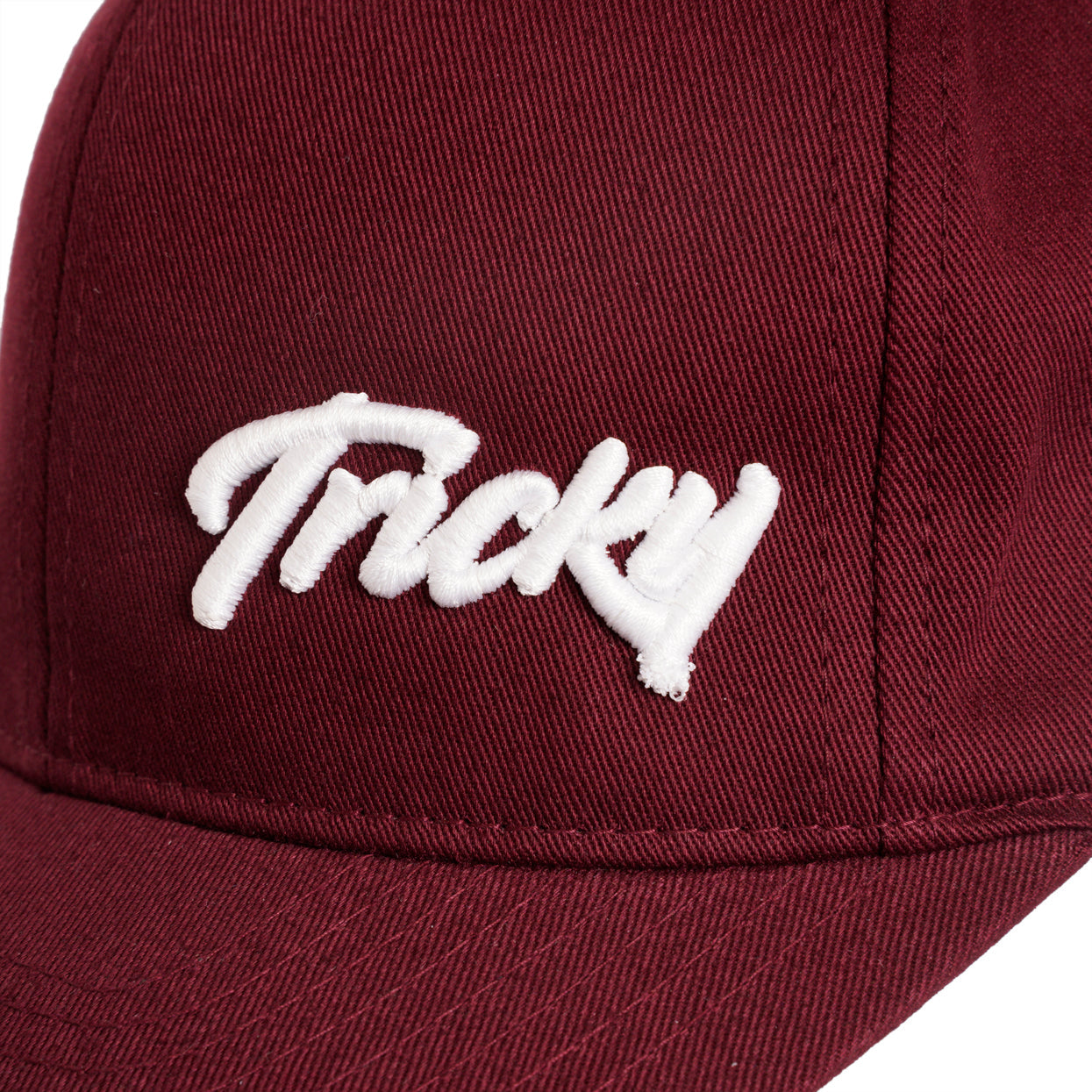 TRICKY SMALL LOGO COTTON 6 PANEL CAP BURGUNDY