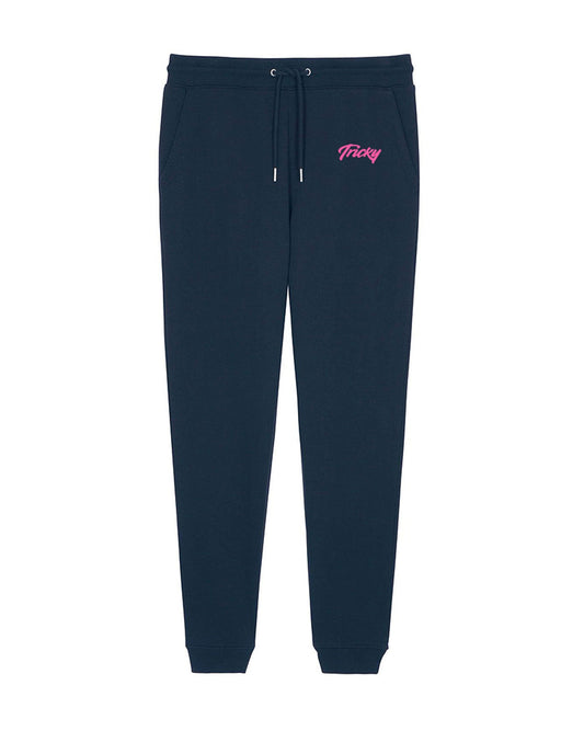 MENS SMALL LOGO JOGGER NAVY NEON PINK