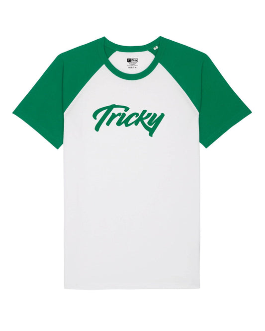 BASEBALL T SHIRT LARGE LOGO WHITE GREEN