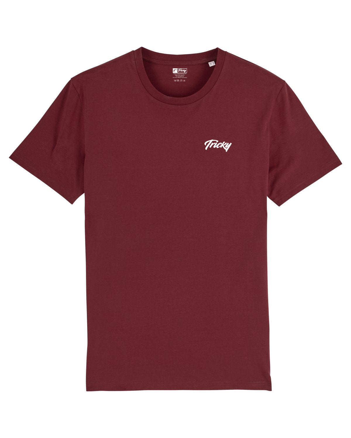 MENS CHEST LOGO T SHIRT BURGUNDY WHITE