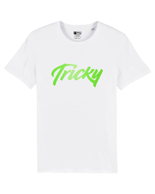 MENS NEON LARGE LOGO T SHIRT WHITE GREEN