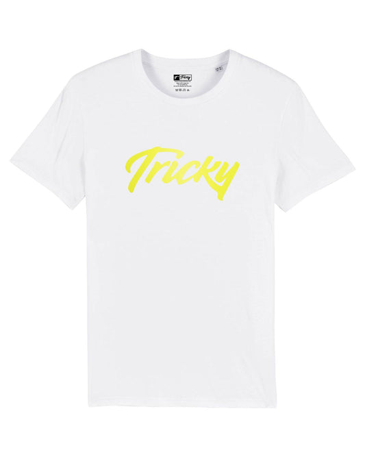 MENS NEON LARGE LOGO T SHIRT WHITE YELLOW