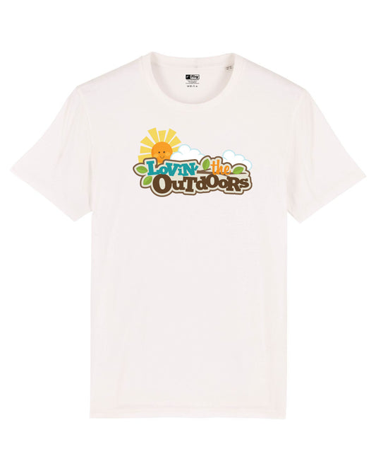 MENS OUTDOORS T SHIRT VINTAGE WHITE