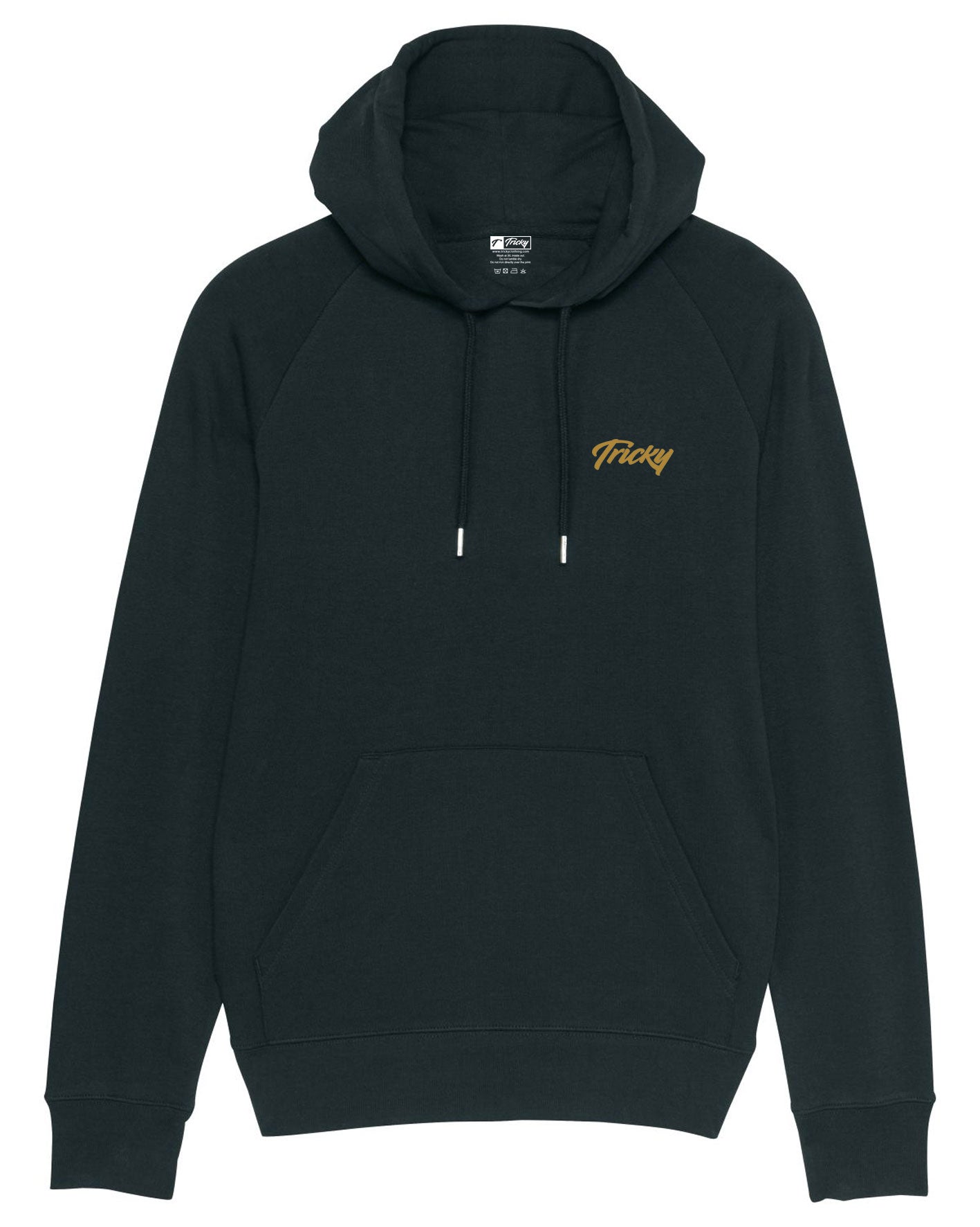 MENS ORIGINAL CHEST LOGO HOODED TOP BLACK GOLD