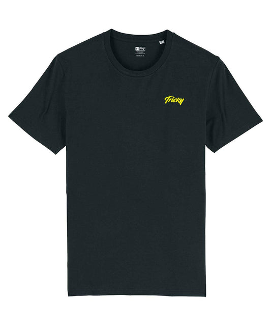 MENS ORIGINAL CHEST LOGO T SHIRT BLACK YELLOW