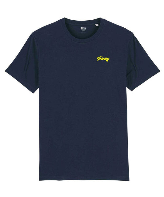 MENS ORIGINAL CHEST LOGO T SHIRT NAVY YELLOW