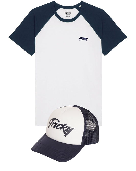 BASEBALL TWINSET CHEST LOGO WHITE NAVY