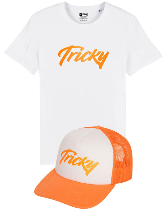 NEON TWINSET LARGE LOGO WHITE ORANGE