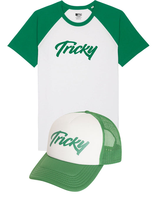 BASEBALL TWINSET LARGE LOGO WHITE GREEN