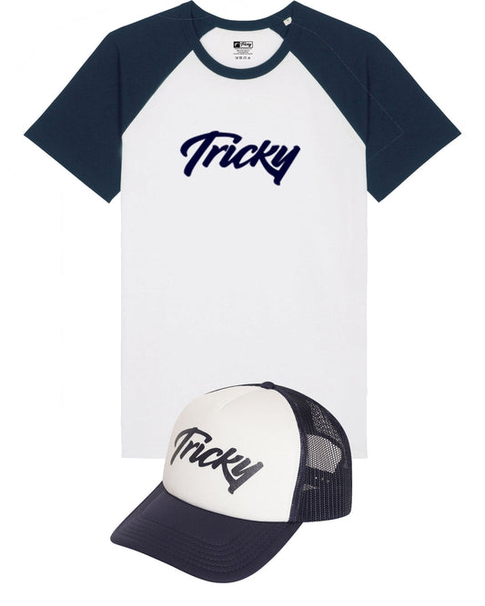 BASEBALL TWINSET LARGE LOGO WHITE NAVY