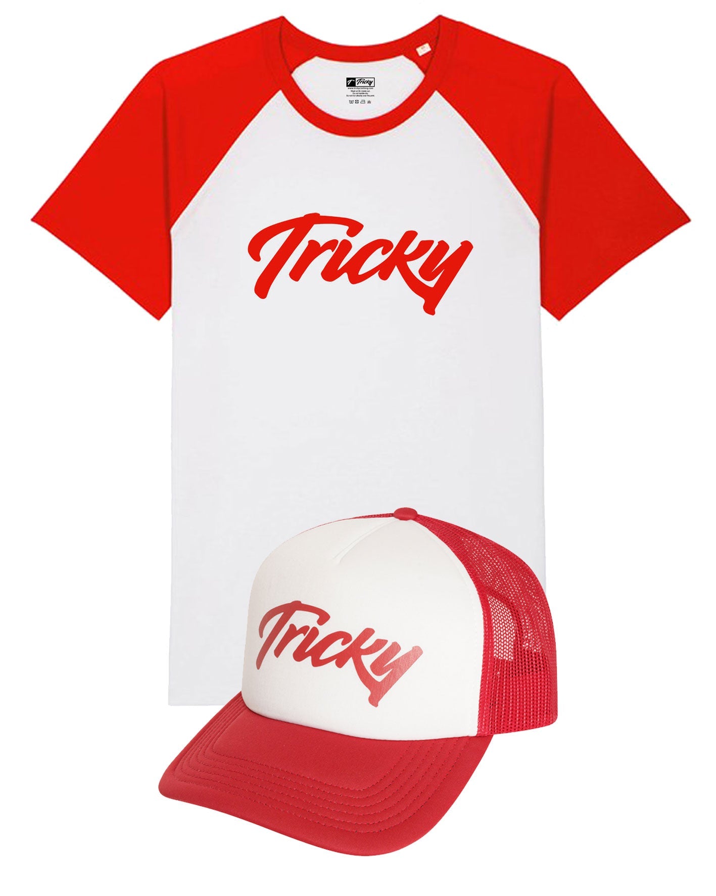 BASEBALL TWINSET LARGE LOGO WHITE RED